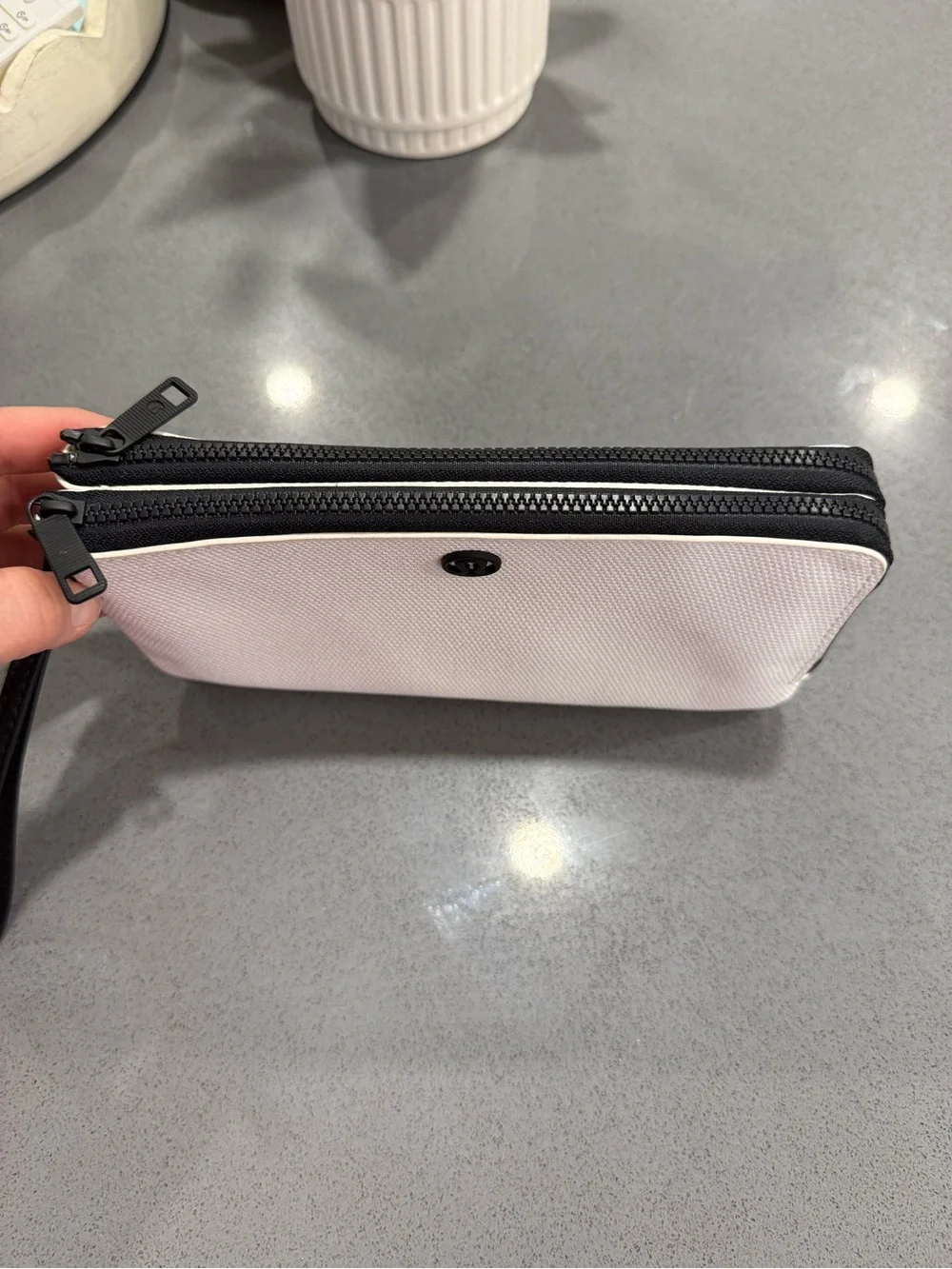 lululemon athletica White and Black Wristlet Wallet
